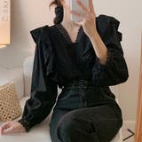 レースフリル Vネック 長袖 | ミスウェディー | 詳細画像8 