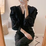 レースフリル Vネック 長袖 | ミスウェディー | 詳細画像7 