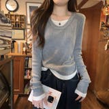 グレー | レイヤード リブニット サイドシャーリング | ミスウェディー