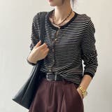 ボーダーニットカーディガン レディース 秋新作 | ミスウェディー | 詳細画像4