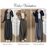 チェック柄 ワイドパンツ レディース | ミスウェディー | 詳細画像2