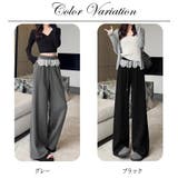 レース切替 ドット柄 ワイドパンツ | ミスウェディー | 詳細画像2