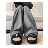 レース切替 ドット柄 ワイドパンツ | ミスウェディー | 詳細画像6