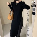 ブラック | ニットワンピース レディース 秋冬 | ミスウェディー