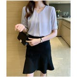 シャツブラウス 長袖 Vネック | ミスウェディー | 詳細画像7 