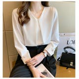 シャツブラウス 長袖 Vネック | ミスウェディー | 詳細画像13 