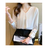 シャツブラウス 長袖 Vネック | ミスウェディー | 詳細画像14 