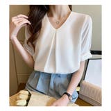 シャツブラウス 長袖 Vネック | ミスウェディー | 詳細画像4 