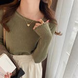 メロースリーブ リブニット カットソー | misweddy | 詳細画像9 