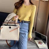 メロースリーブ リブニット カットソー | misweddy | 詳細画像7 