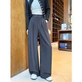 ダークグレー | ハイウエスト パンツ ワイドスラックス | misweddy