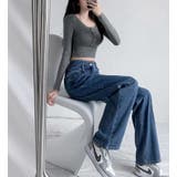 ハイウエストデニムパンツ レディース ワイドパンツ | misweddy | 詳細画像8