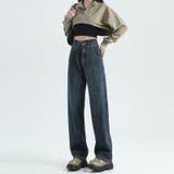 グレーブルー | ハイウエストデニムパンツ レディース ワイドパンツ | misweddy
