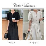 Vネック ワンピース フロントボタン | misweddy | 詳細画像2 
