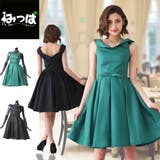 美しい光沢のフレアドレス ドレス パーティドレス | みつば | 詳細画像1 