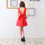 背中Vカットのリボンサテンドレス パーティードレス ワンピース | みつば | 詳細画像12