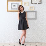 背中Vカットのリボンサテンドレス パーティードレス ワンピース | みつば | 詳細画像4