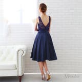 花柄レースとサテンのノースリーブドレス ドレス パーティドレス | みつば | 詳細画像8 