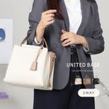 3層式 2WAY サイドジップ バイカラー トート&ショルダーバッグ 通勤 | UNITED BASE | 詳細画像1