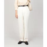 丈長め ウエストゴム ストレートスラックスパンツ ボトムス パンツ レディース | UNITED BASE | 詳細画像2