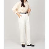 丈長め ウエストゴム ストレートスラックスパンツ ボトムス パンツ レディース | UNITED BASE | 詳細画像4