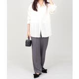 丈長め ウエストゴム ストレートスラックスパンツ ボトムス パンツ レディース | UNITED BASE | 詳細画像10