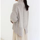 ベージュ | バックスリットハイネックニット トップス ニット | MODE ROBE