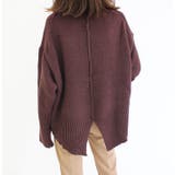ブラウン | バックスリットハイネックニット トップス ニット | MODE ROBE