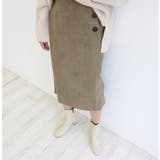 スウェードボタンスカート タイトスカート スウェード | MODE ROBE | 詳細画像17