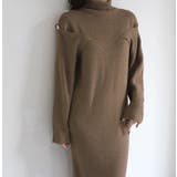 ショルダーデザインニットワンピース ロングワンピース ニットワンピース | MODE ROBE | 詳細画像14 