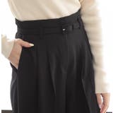 ハイウエストベルトワイドパンツ ブラック グレージュ | MODE ROBE | 詳細画像9