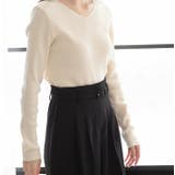 ハイウエストベルトワイドパンツ ブラック グレージュ | MODE ROBE | 詳細画像12