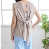 ベージュ | バックリボンノースリーブ | MODE ROBE