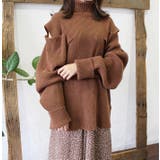 ブラウン | ショルダーデザインゆるニット | MODE ROBE