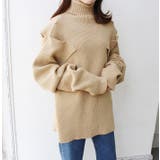 ベージュ | ショルダーデザインゆるニット | MODE ROBE