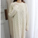 アイボリー | ケーブルニットワンピース | MODE ROBE