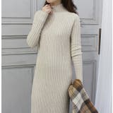 アイボリー | リブニットワンピース | MODE ROBE