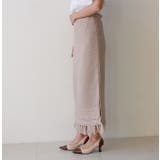 ケーブルフリンジデザインスカート フリンジスカート ニットスカート | MODE ROBE | 詳細画像14