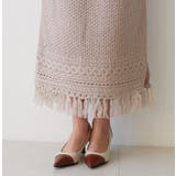 ケーブルフリンジデザインスカート フリンジスカート ニットスカート | MODE ROBE | 詳細画像15