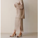 ケーブルフリンジデザインスカート フリンジスカート ニットスカート | MODE ROBE | 詳細画像18