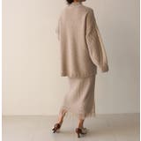 ケーブルフリンジデザインスカート フリンジスカート ニットスカート | MODE ROBE | 詳細画像19