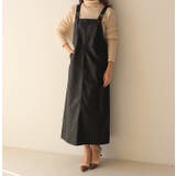 ブラック | エコレザージャンパースカート ロングワンピース ジャンパースカート | MODE ROBE
