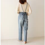 ライトブルー | レースアップデニムパンツ サロペット デニム | MODE ROBE