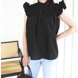 ブラック | シャーリングノースリーブブラウス | MODE ROBE