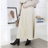 アイボリー | フェイクレザーフレアスカート | MODE ROBE