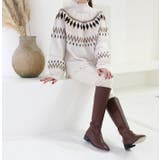 ノルディック柄ダメージデザインニット | MODE ROBE | 詳細画像3