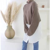 モカ | ハイネックニットドッキングシャツ | MODE ROBE