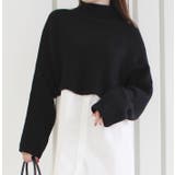 ブラック | ハイネックニットドッキングシャツ | MODE ROBE