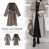 ベルト付きガウンコート | MODE ROBE | 詳細画像1