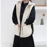アイボリー | ボアフーディーベスト | MODE ROBE